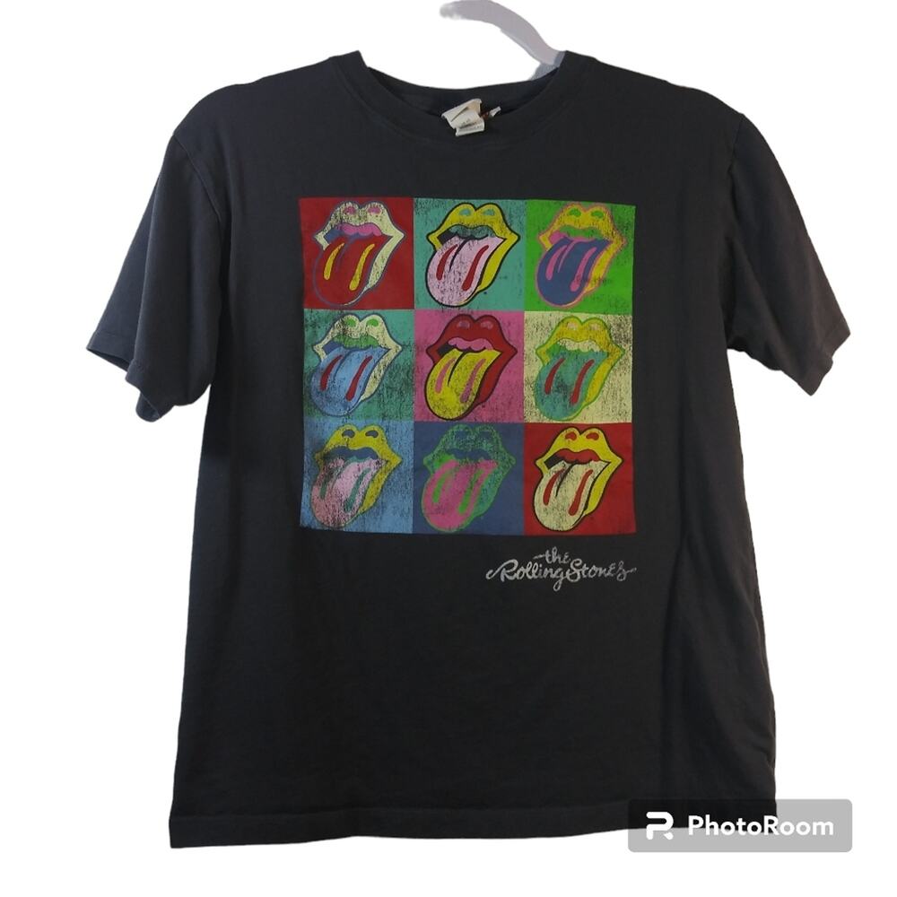 H&M Rolling Stones Graphic Tee Gray Steel Wheels 89 Shirt Size XS